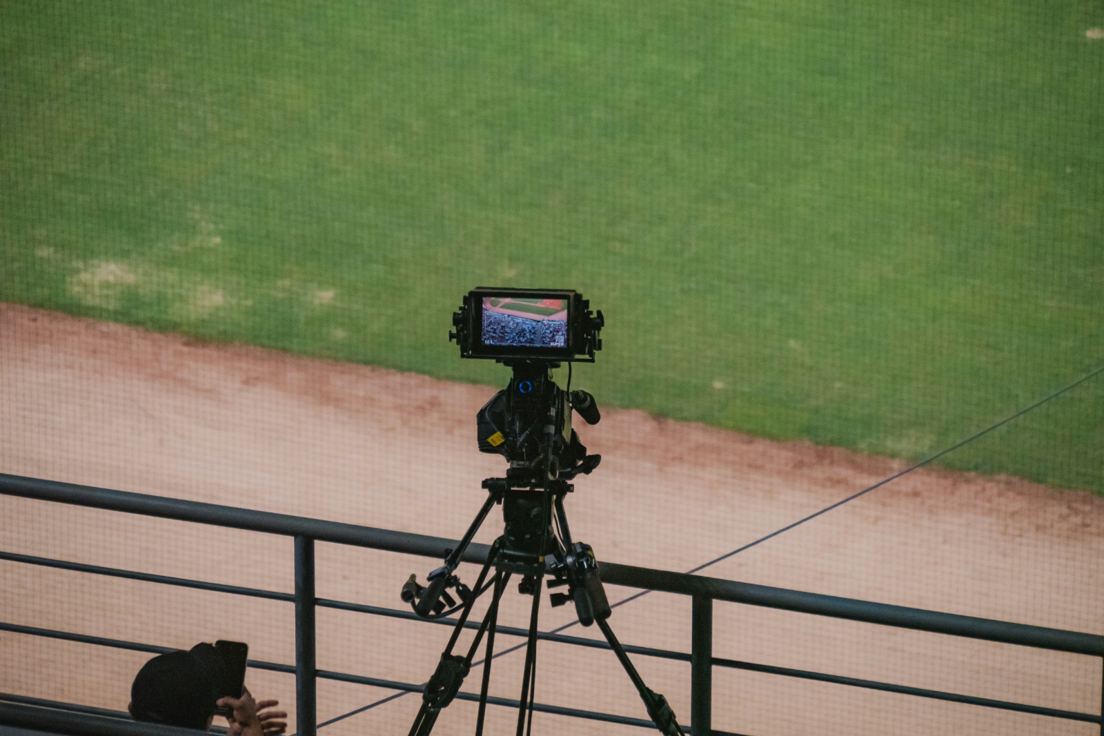Caméra professionnelle sur terrain de baseball